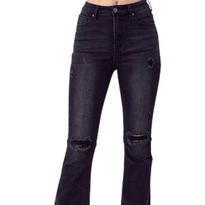 Risen Distressed Denim Jeans - image 1